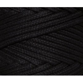 Virvė medvilninė pasukta juoda apvali 4mm